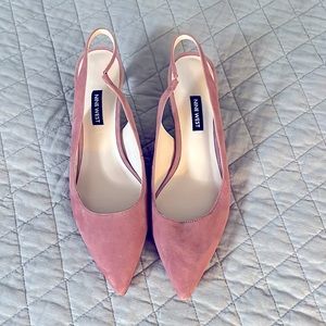 Nine West slingback, dusty rose, suede sandals. Size 8.5
